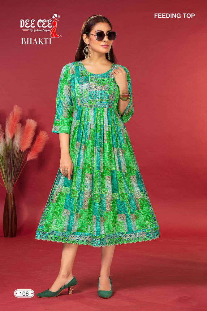 Bhakti By Deecee Rayon Feeding Printed Kurtis Catalog